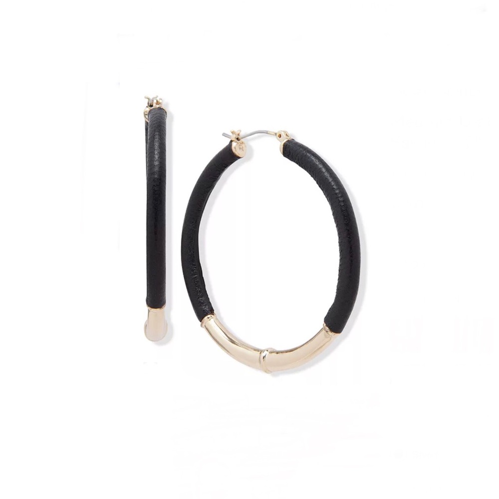 Lauren Ralph Lauren Leather Hoop Earrings